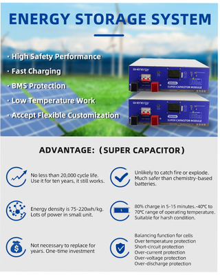 Moduł ultrakondensatora BMS 48 V, ultrakondensator 300 Ah do magazynowania energii