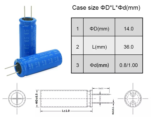 Wieloscenowe ogniwo superkondensatora 0,6 Wh 2,7 V 500 F do akumulatora samochodowego